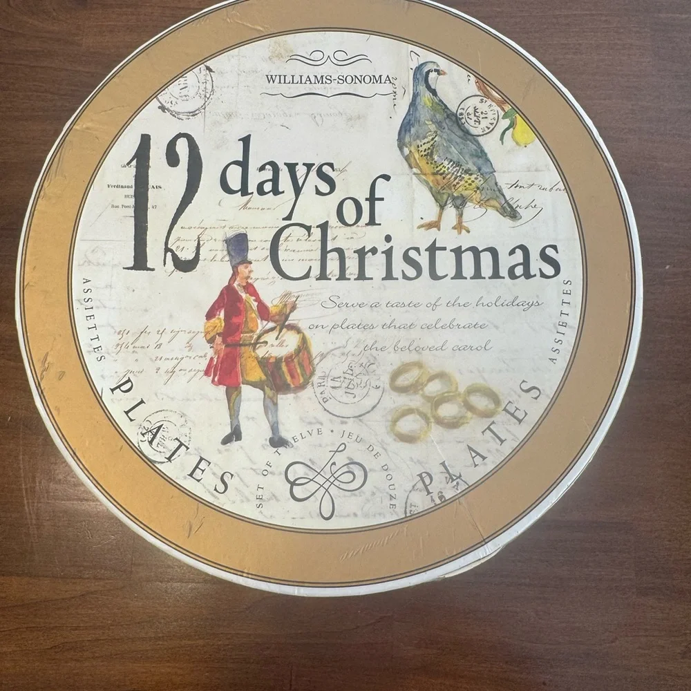 Williams Sonoma Red and Gold 12 Days of Christmas Box